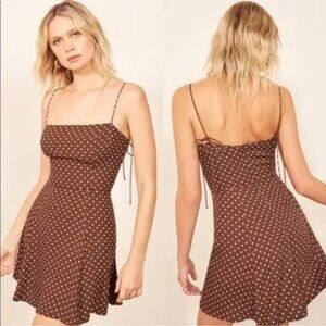 Reformation Sarah Polka Dot Fit and Flare Dress Size Small